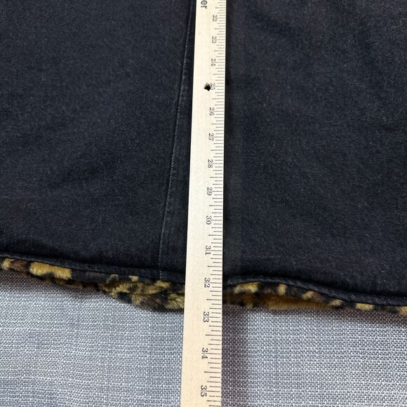 Mob Wife Faux Fur Cheetah Jacket Large Hooded Reversible to Denim Maximalist - Picture 11 of 12